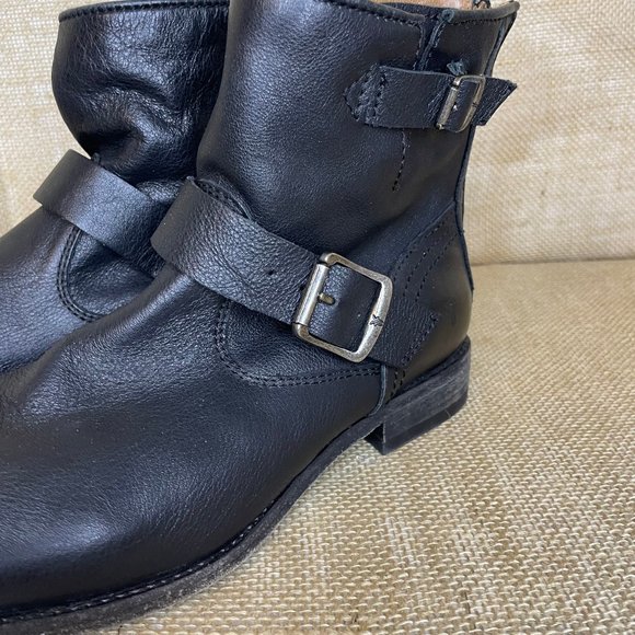 Frye 3472366 Tyler Engineer Leather Womens Black Boots Size 9B - Picture 2 of 6